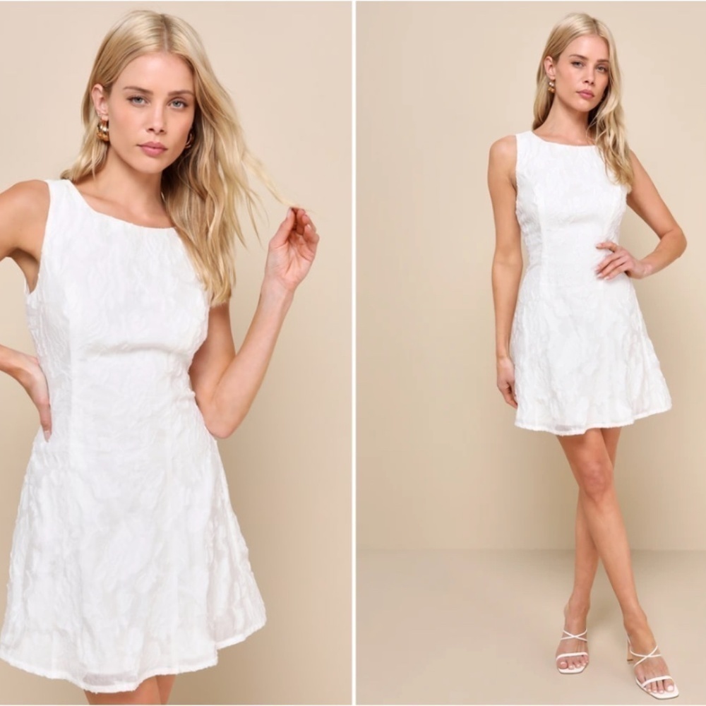 LULU's Bachelorette Engagement Bridal Shower Honeymoon Fit and Flare Mini Dress
